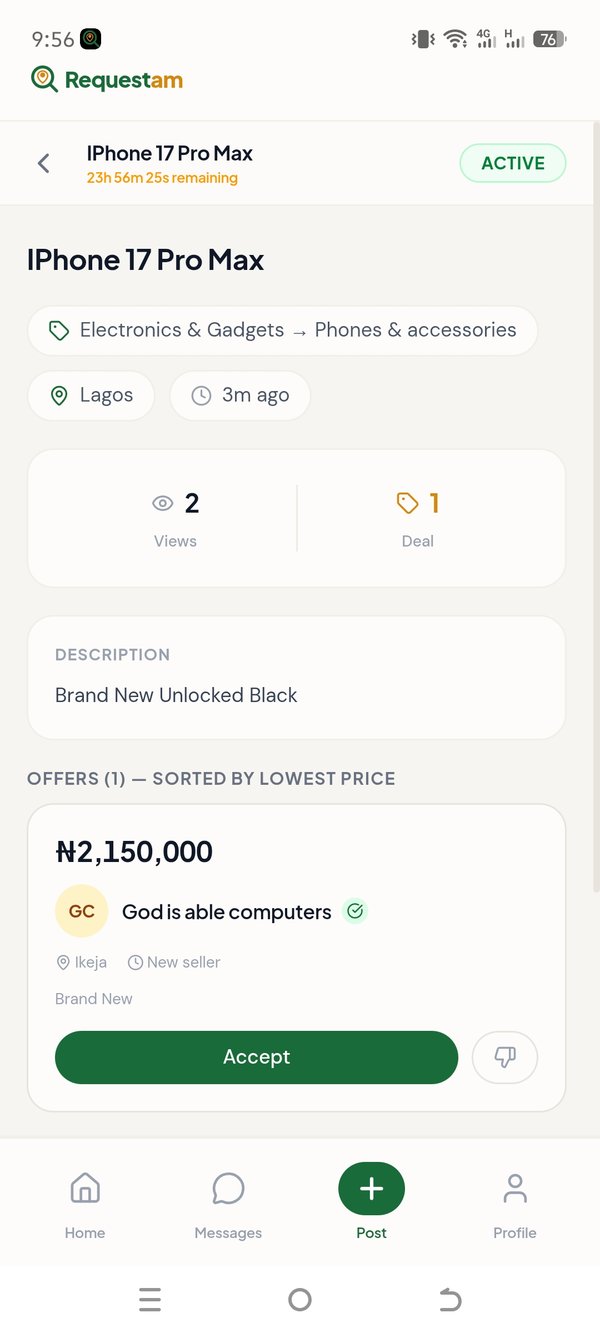 Request details and offers